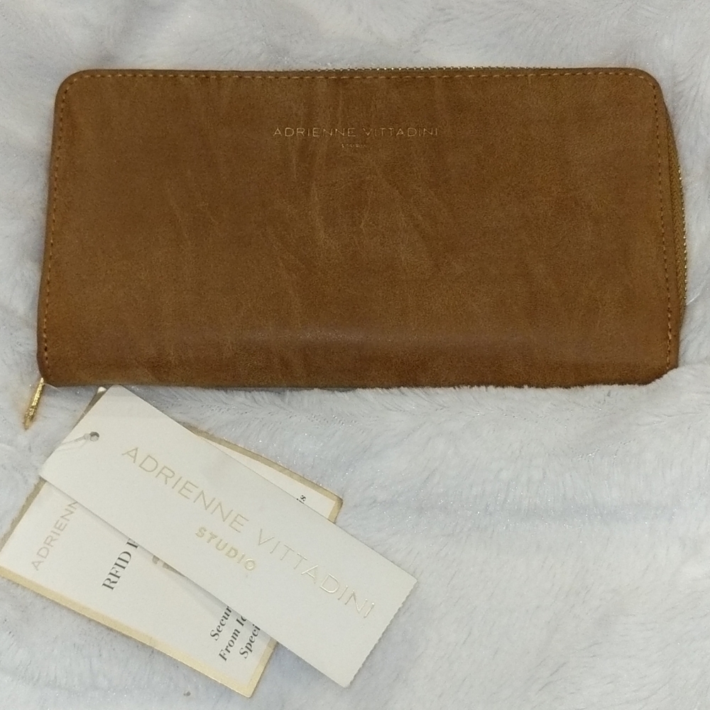 Adrienne Vittadini Brown Suede Wallet